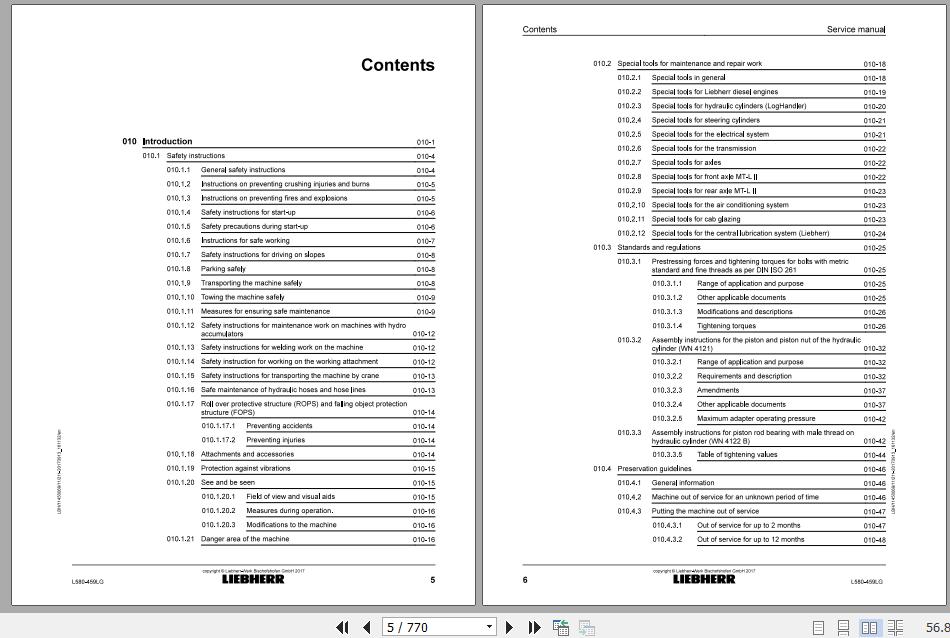 Liebherr Wheel Loader L580 459 Service ManualsEN 2