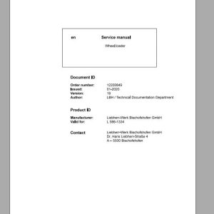 Liebherr Wheel Loader L586 1334 Service ManualsEN 1