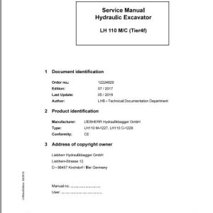 Liebherr Wheeled Crawler Excavators LH110 MC Service ManualsEN 1