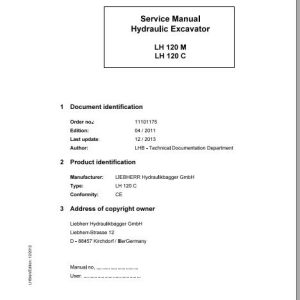 Liebherr Wheeled Crawler Excavators LH120CM Service ManualsEN 1