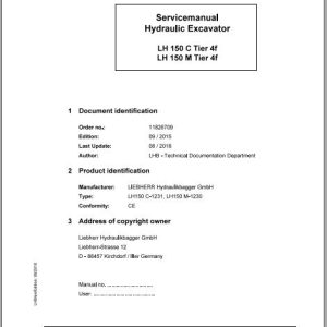 Liebherr Wheeled Crawler Excavators LH150 MC Service ManualsEN 1