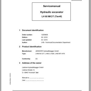 Liebherr Wheeled Crawler Excavators LH60 MCT Service ManualsEN 1