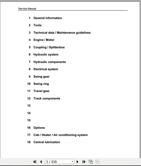 Liebherr Wheeled Crawler Excavators R934C R944C LMD Service ManualsEN 2