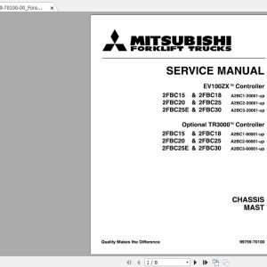 Mitsubishi Forklift 2FBC20 36 48V 99759 70100 Service Manual 1