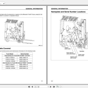 Mitsubishi Forklift 2FBC20 70 80V 99759 70100 Service Manual 1