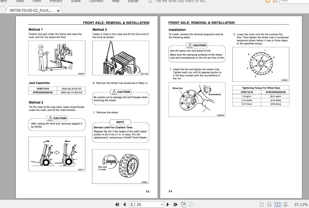 Mitsubishi Forklift 2FBC25 36 48V 99759 70100 Service Manual 1