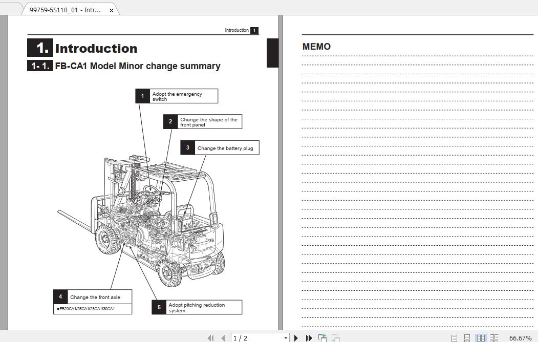 Mitsubishi Forklift FB10HCA1 Service Manual 1