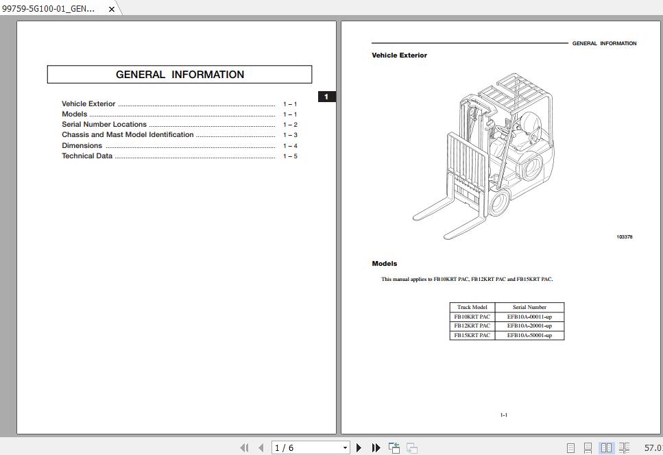 Mitsubishi Forklift FB12KRT PAC Service Manual 1
