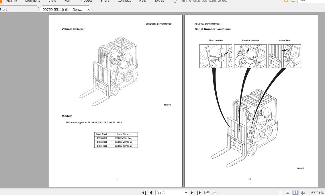 Mitsubishi Forklift FB12KRT Service Manual 1