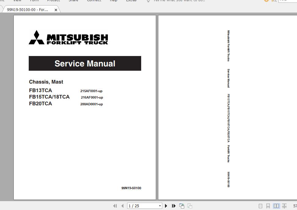 Mitsubishi Forklift FB13TCA Service Manual 1