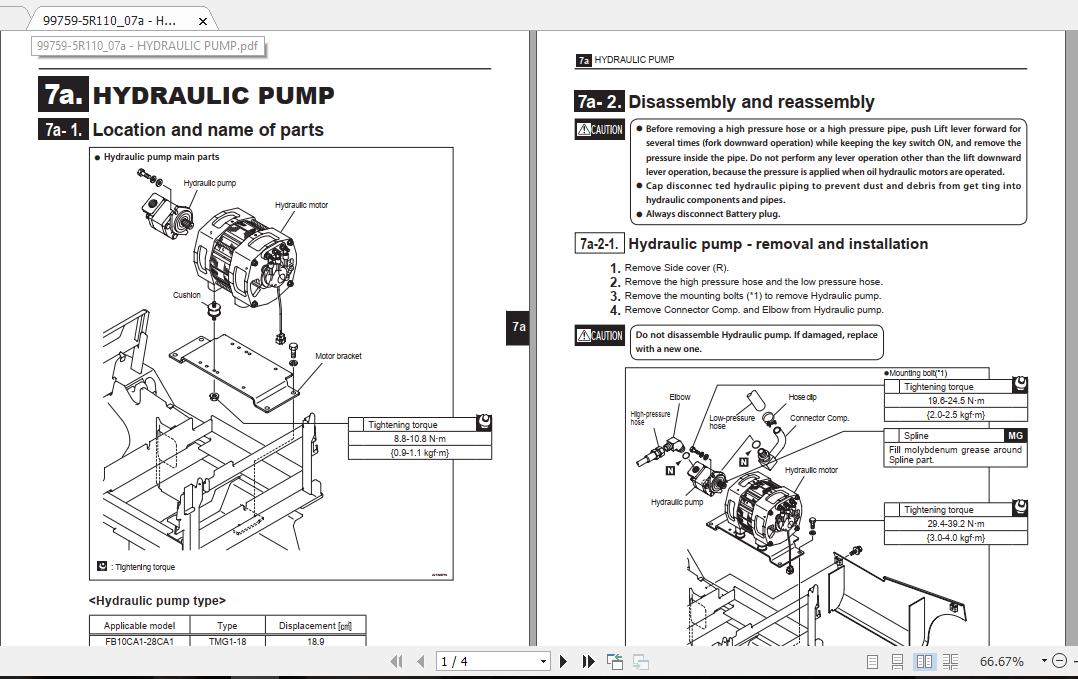 Mitsubishi Forklift FB14CA1J Service Manual 2