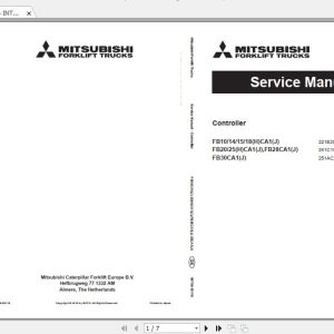 Mitsubishi Forklift FB14HCA1 Service Manual 1