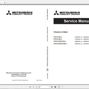 Mitsubishi Forklift FB15TCBJ Service Manual 1 1