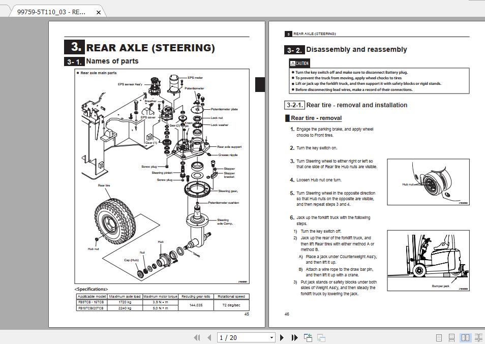 Mitsubishi Forklift FB15TCB Service Manual 2