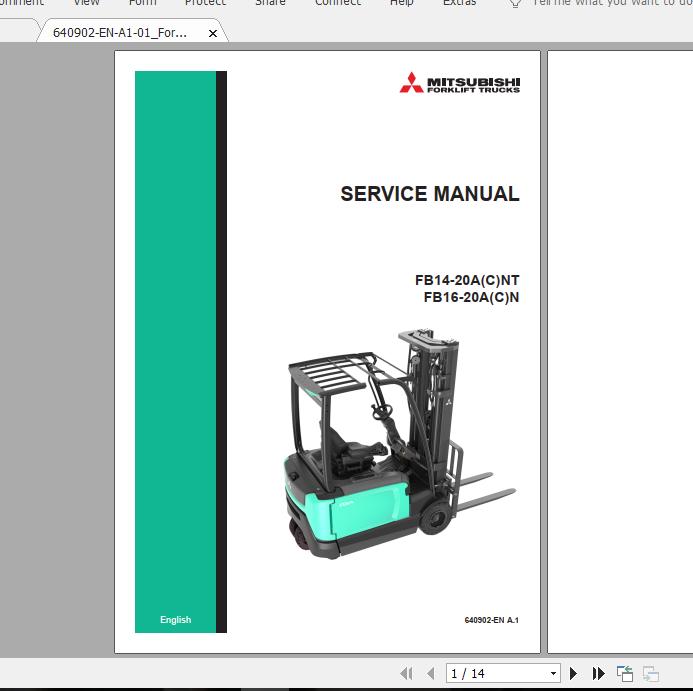 Mitsubishi Forklift FB16ACN Service Manual 1 1