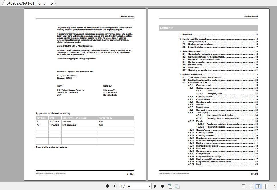 Mitsubishi Forklift FB16ANT Service Manual 1
