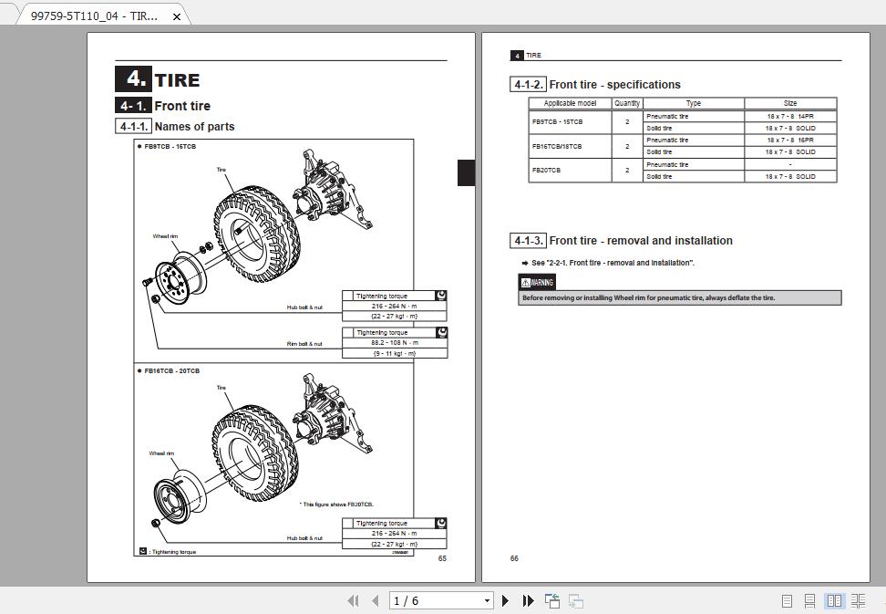 Mitsubishi Forklift FB16TCB Service Manual 2