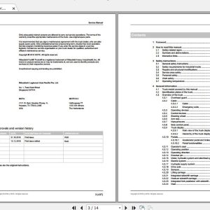 Mitsubishi Forklift FB18AN Service Manual 1