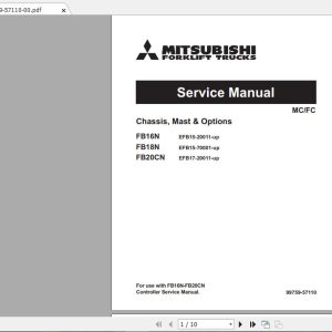 Mitsubishi Forklift FB18N Service Manual 1