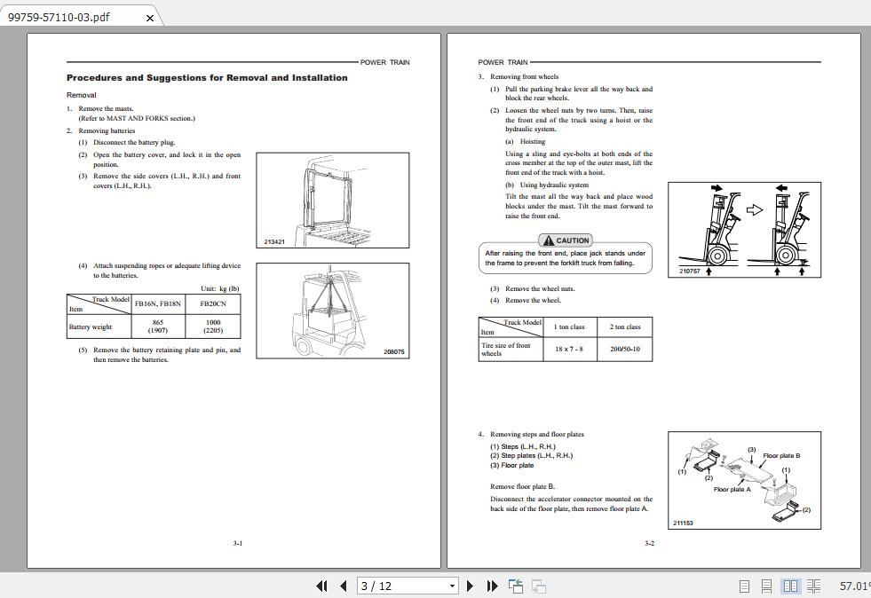 Mitsubishi Forklift FB18N Service Manual 2