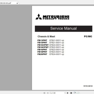 Mitsubishi Forklift FB20PNT Service Manual 1