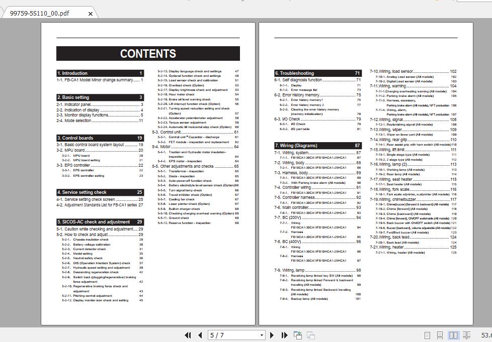 Mitsubishi Forklift FB25HCA1 Service Manual 1