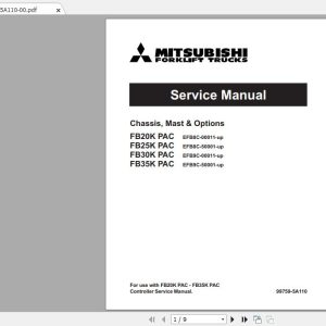 Mitsubishi Forklift FB25K PAC Service Manual 1
