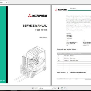 Mitsubishi Forklift FB25N Service Manual 1
