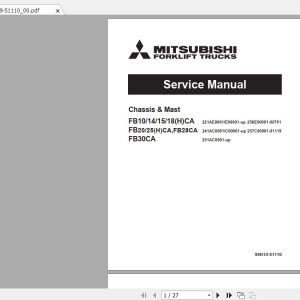 Mitsubishi Forklift FB30CA Service Manual 1