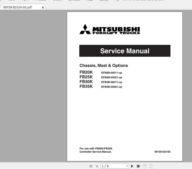 Mitsubishi Forklift FB30K Service Manual 1