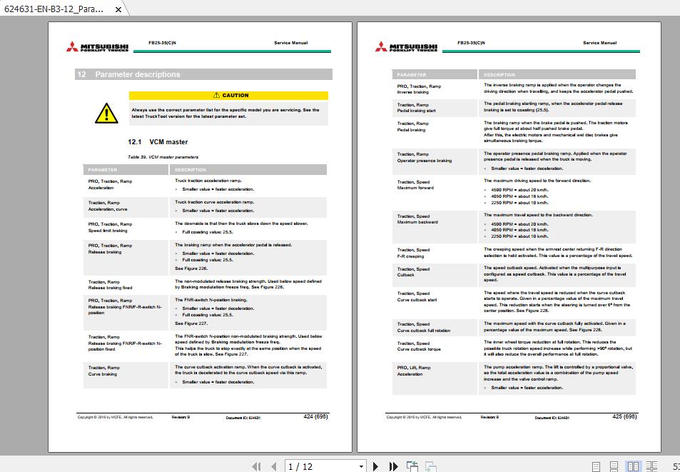 Mitsubishi Forklift FB35N Service Manual 2