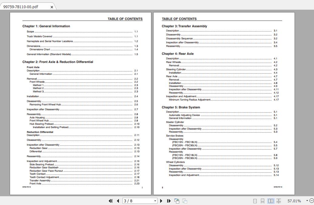 Mitsubishi Forklift FBC18N Service Manual 1 1
