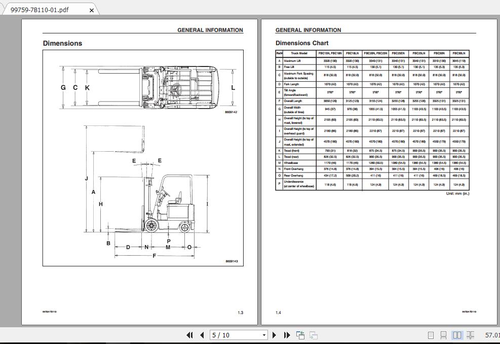 Mitsubishi Forklift FBC20N Service Manual 1