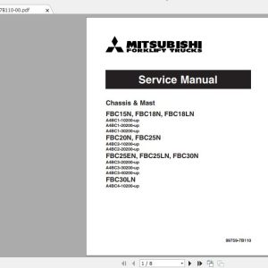 Mitsubishi Forklift FBC25EN Service Manual 1