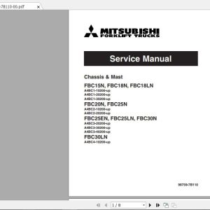 Mitsubishi Forklift FBC25N Service Manual 1
