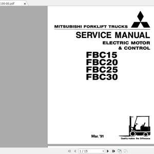 Mitsubishi Forklift FBC30 Service Manual 1 1