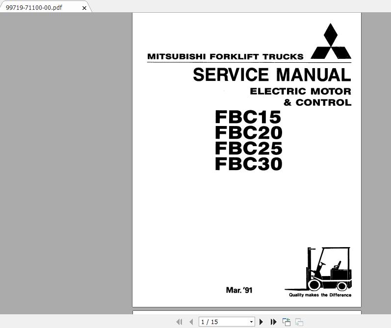 Mitsubishi Forklift FBC30 Service Manual 1
