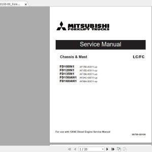 Mitsubishi Forklift FD100N1 Service Manual 1