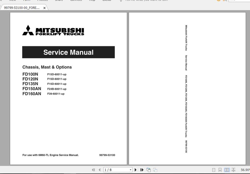 Mitsubishi Forklift FD100 Service Manual 1