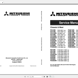 Mitsubishi Forklift FD10N Service Manual 1