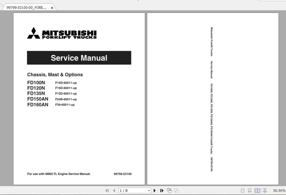 Mitsubishi Forklift FD120N Service Manual 1vzIb