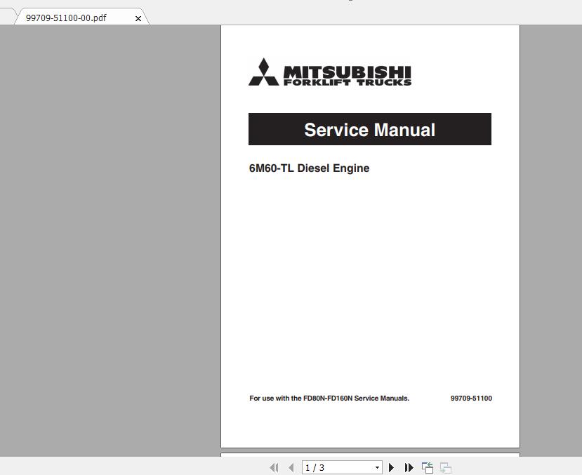 Mitsubishi Forklift FD135N Service Manual 1