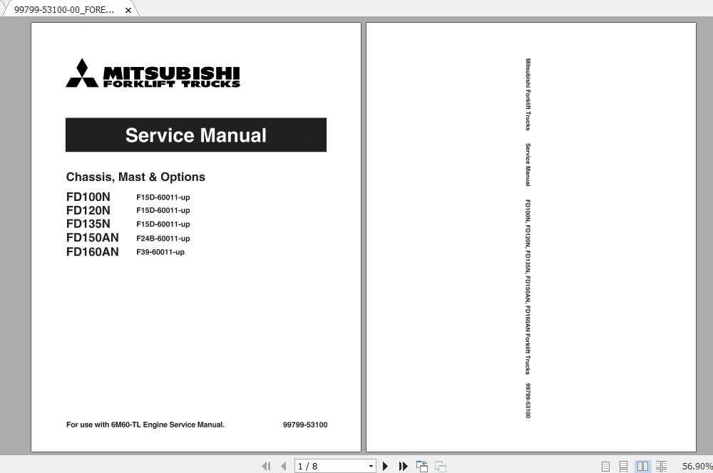 Mitsubishi Forklift FD150N Service Manual 1