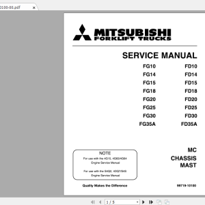 Mitsubishi Forklift FD18 Service Manual 1