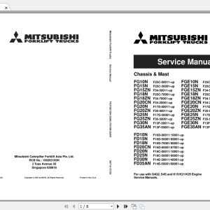 Mitsubishi Forklift FD25N Service Manual 1