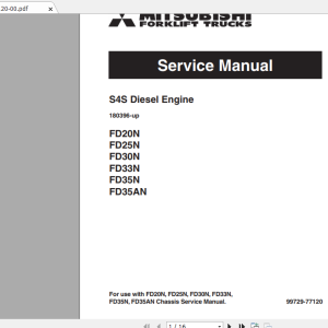 Mitsubishi Forklift FD33N Service Manual 1