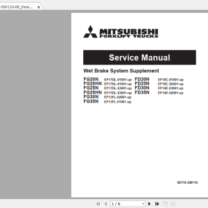 Mitsubishi Forklift FD35AN Service Manual 1