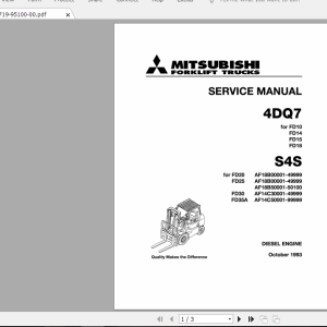 Mitsubishi Forklift FD35K MC Service Manual 1