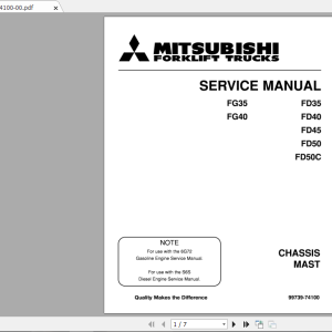 Mitsubishi Forklift FD35 Service Manual 1