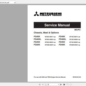Mitsubishi Forklift FD40K Service Manual 1